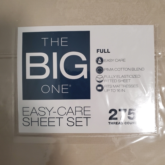 The Big One Beige Full Sheet Set 275 Thread Count Travertine NWT